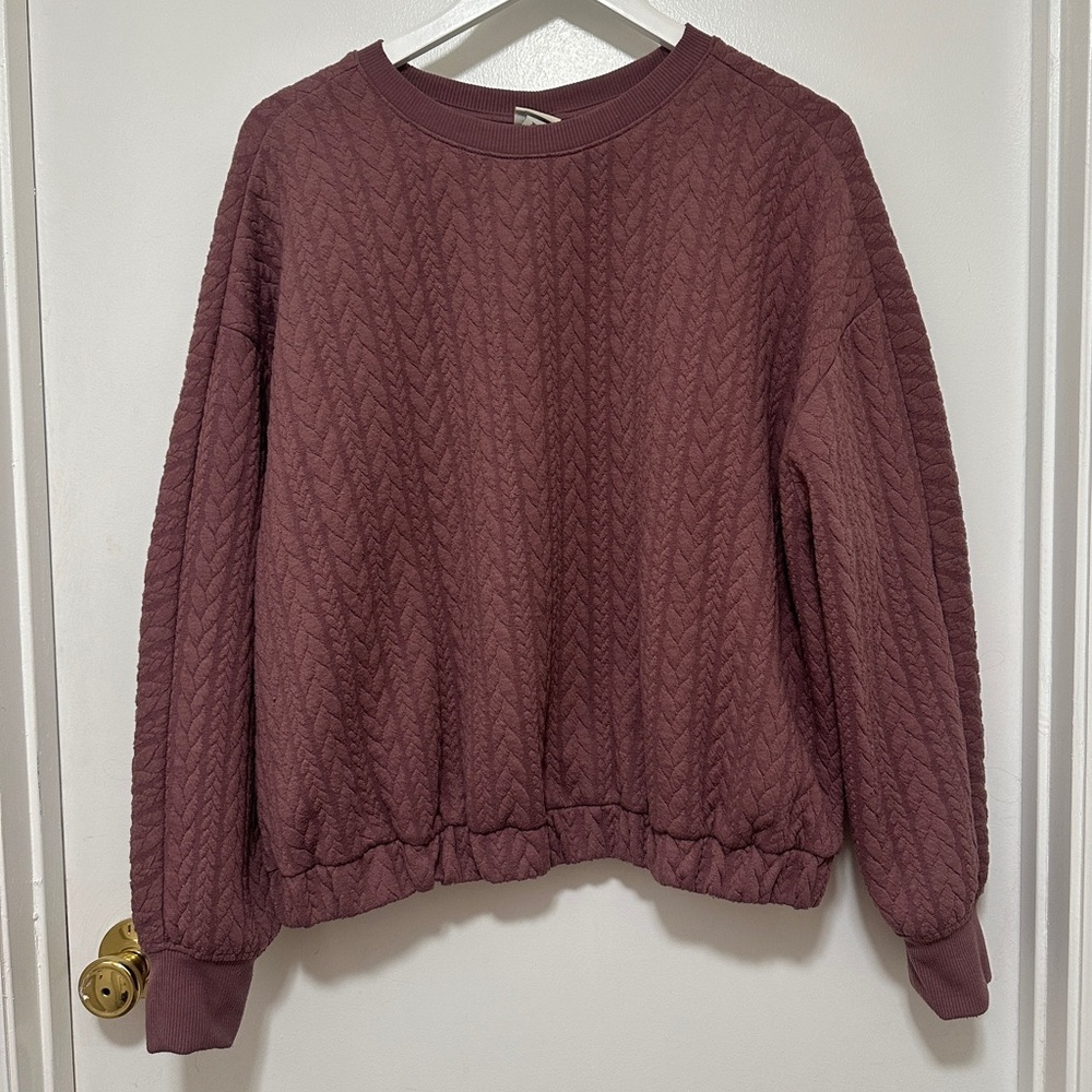 A New Day Womens Soft Quilted Sweatshirt Purple Stretch Size XL